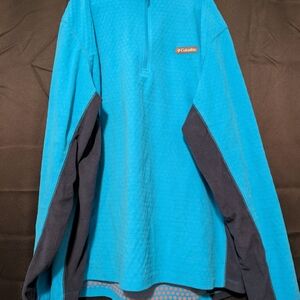 Teal and Navy Quarter-Zip Pullover